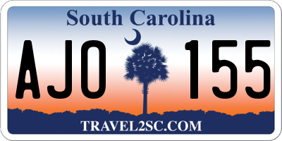 SC license plate AJO155