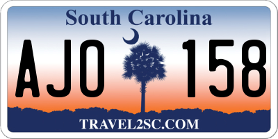 SC license plate AJO158