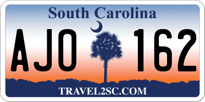 SC license plate AJO162
