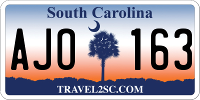 SC license plate AJO163