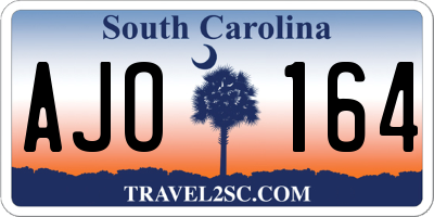 SC license plate AJO164