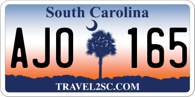 SC license plate AJO165
