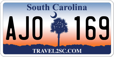SC license plate AJO169