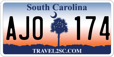 SC license plate AJO174