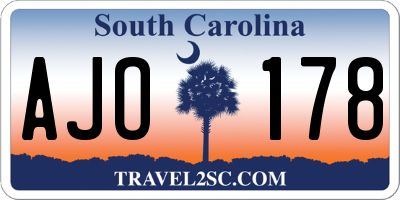 SC license plate AJO178