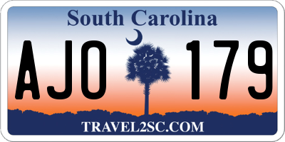 SC license plate AJO179