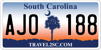 SC license plate AJO188
