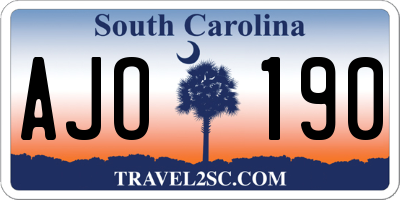 SC license plate AJO190