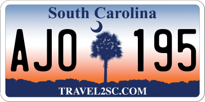 SC license plate AJO195