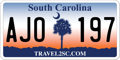 SC license plate AJO197
