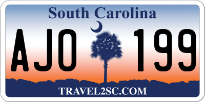 SC license plate AJO199