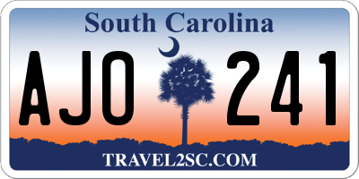 SC license plate AJO241