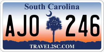 SC license plate AJO246
