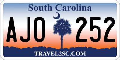 SC license plate AJO252