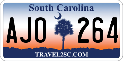 SC license plate AJO264