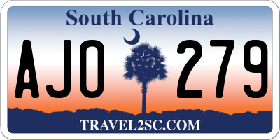 SC license plate AJO279