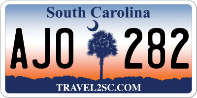 SC license plate AJO282