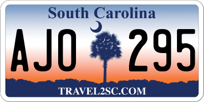 SC license plate AJO295