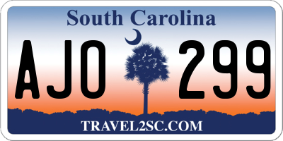 SC license plate AJO299