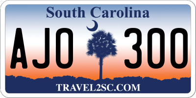 SC license plate AJO300