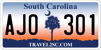 SC license plate AJO301
