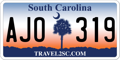 SC license plate AJO319