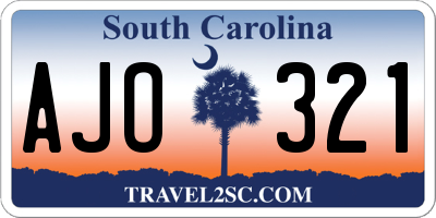 SC license plate AJO321