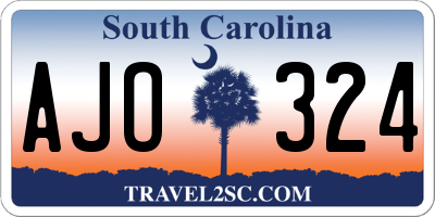 SC license plate AJO324