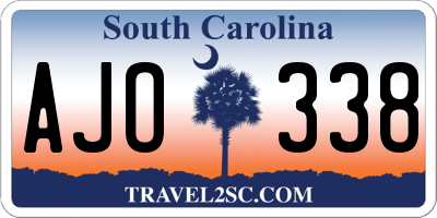 SC license plate AJO338