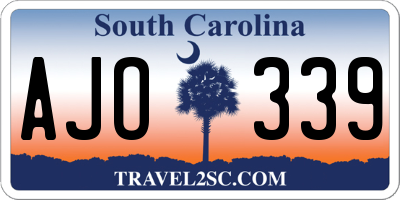 SC license plate AJO339