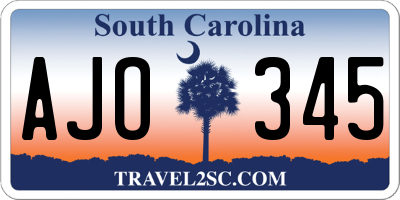 SC license plate AJO345