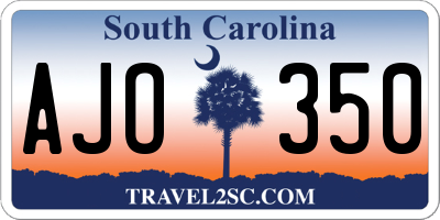 SC license plate AJO350