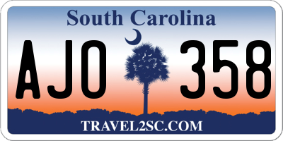 SC license plate AJO358