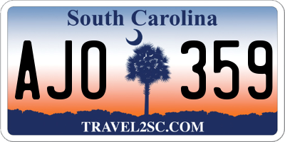 SC license plate AJO359
