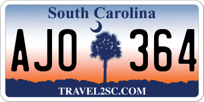 SC license plate AJO364