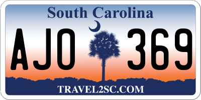 SC license plate AJO369