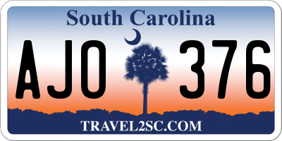 SC license plate AJO376