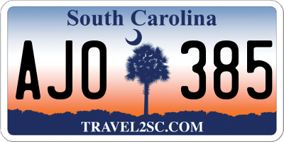 SC license plate AJO385