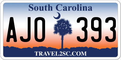 SC license plate AJO393