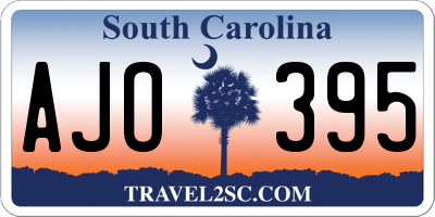 SC license plate AJO395