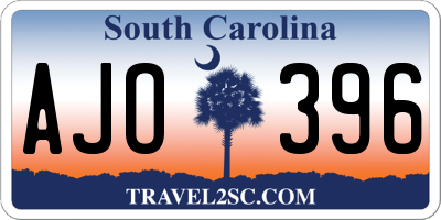 SC license plate AJO396