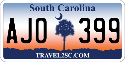 SC license plate AJO399