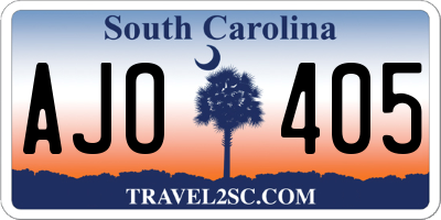 SC license plate AJO405