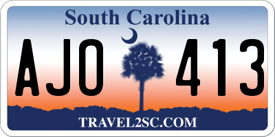 SC license plate AJO413