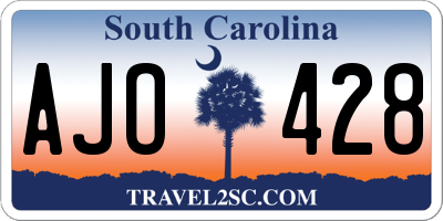SC license plate AJO428