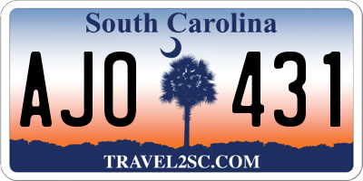 SC license plate AJO431