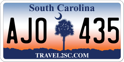 SC license plate AJO435