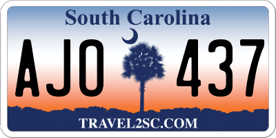 SC license plate AJO437