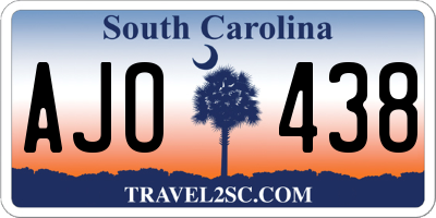 SC license plate AJO438