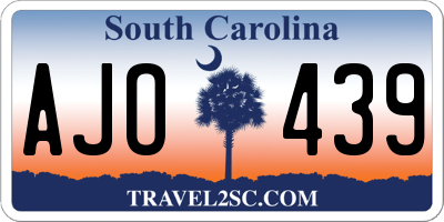 SC license plate AJO439